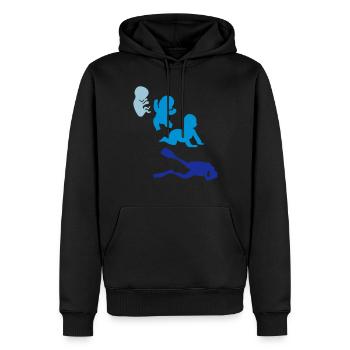 Evolution human rights sports diver plunges - Men’s Premium Organic Hoodie - black - Front - Nico (187cm)