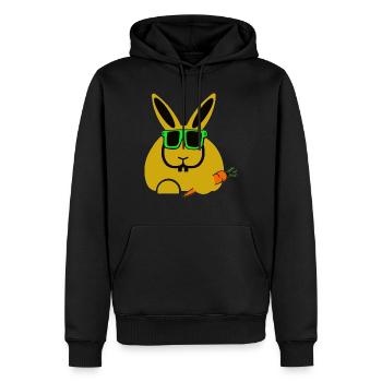 rabbit - Männer Premium Bio Hoodie - Schwarz - Vorne - Nico (187cm)