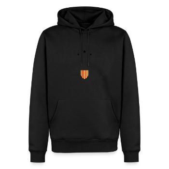 Catalan Têtu, râleur - Sweat à capuche Premium bio Homme - noir - Devant - Nico (187cm)