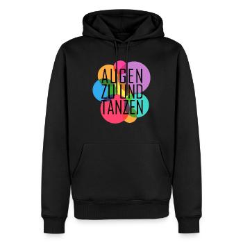 Augen zu und tanzen - Männer Premium Bio Hoodie - Schwarz - Vorne - Nico (187cm)