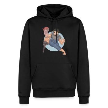 Pigarm Pirate - Männer Premium Bio Hoodie - Schwarz - Vorne - Nico (187cm)