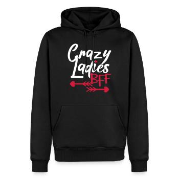 Verrückte Freunde Crazy Ladies BFF - Männer Premium Bio Hoodie - Schwarz - Vorne - Nico (187cm)