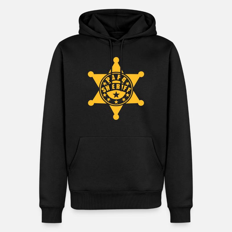 papa sheriff etoile 1 - Sweat à capuche Premium bio Homme - noir