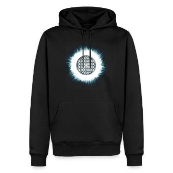 funky Blume des Lebens - Männer Premium Bio Hoodie - Schwarz - Vorne - Nico (187cm)