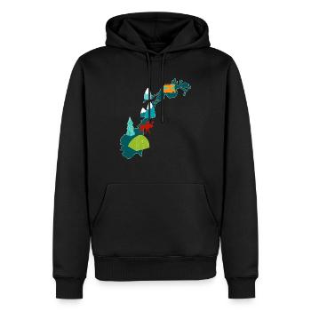 Norwegen Camping Karte I Wohnwagen Souvenir - Männer Premium Bio Hoodie - Schwarz - Vorne - Nico (187cm)