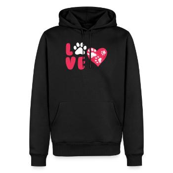 Hundeliebe - Männer Premium Bio Hoodie - Schwarz - Vorne - Nico (187cm)