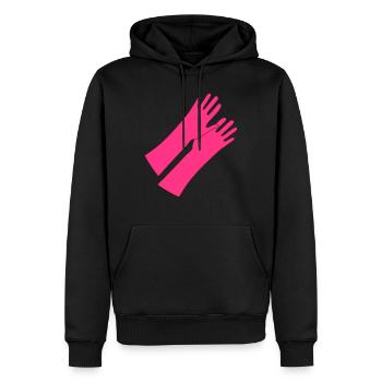 Gummihandschuhe _gg1 - Männer Premium Bio Hoodie - Schwarz - Vorne - Nico (187cm)