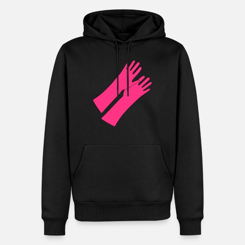 des_ gants_ en_ caoutchouc_gg1 - Sweat à capuche Premium bio Homme - noir