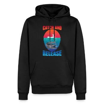 Fishing from the boat Catch and Release - Men’s Premium Organic Hoodie - black - Front - Nico (187cm)