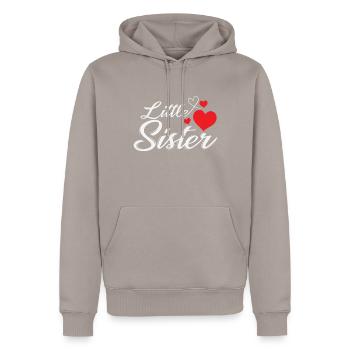 Siblings little sister - Men’s Premium Organic Hoodie - taupe - Front - Nico (187cm)