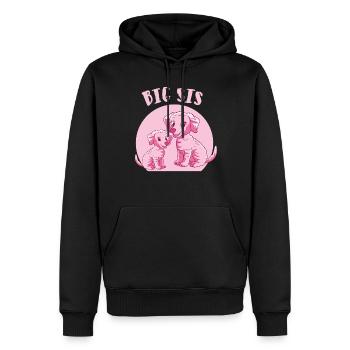 chiens de grande soeur - Sweat à capuche Premium bio Homme - noir - Devant - Nico (187cm)