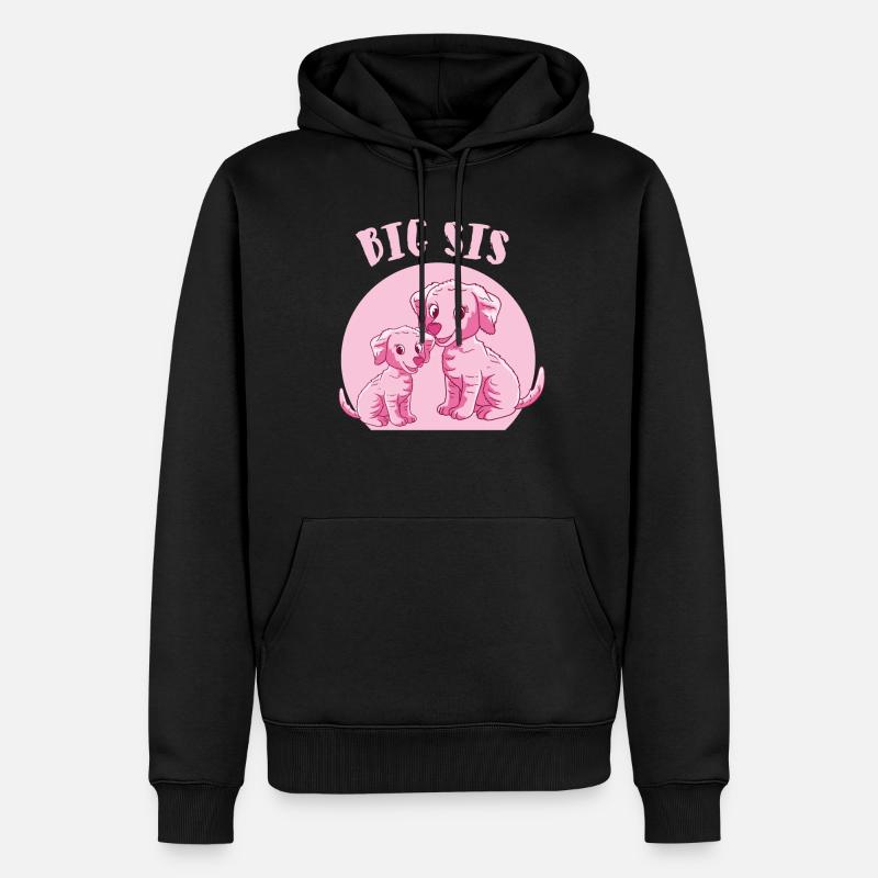 große Schwester Hunde - Männer Premium Bio Hoodie - Schwarz