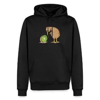 Kiwi New Zealand flightless bird kiwi fruit - Men’s Premium Organic Hoodie - black - Front - Nico (187cm)