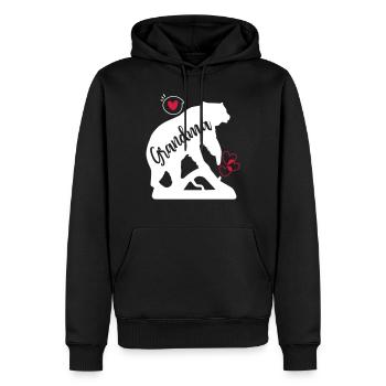 Grand-maman ours - Sweat à capuche Premium bio Homme - noir - Devant - Nico (187cm)
