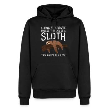 Always Be A Sloth - Sweat à capuche Premium bio Homme - noir - Devant - Nico (187cm)