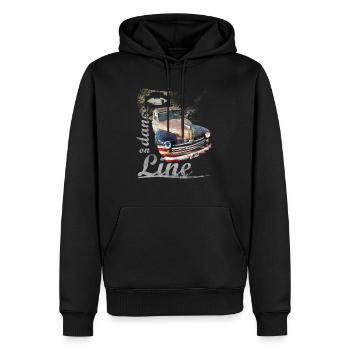 Car+Map 0420 - Männer Premium Bio Hoodie - Schwarz - Vorne - Nico (187cm)