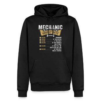 Mechanic Hourly Rate - Men’s Premium Organic Hoodie - black - Front - Nico (187cm)