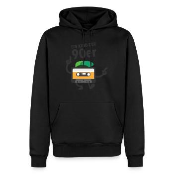 Ein Kind der 90er Jahre Kassette Retro Mottoparty - Männer Premium Bio Hoodie - Schwarz - Vorne - Nico (187cm)