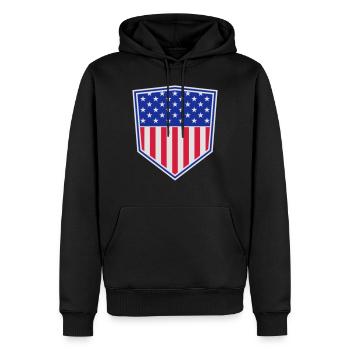 bouclier emblème emblème etats unis etats unis amé - Sweat à capuche Premium bio Homme - noir - Devant - Nico (187cm)