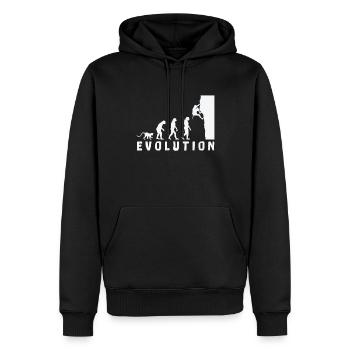 Escalade Bouldern Evolution - Sweat à capuche Premium bio Homme - noir - Devant - Nico (187cm)