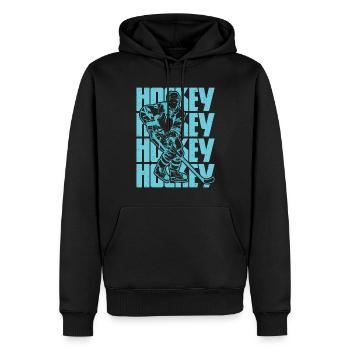 Hockey is passion - Men’s Premium Organic Hoodie - black - Front - Nico (187cm)