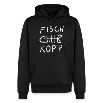 Fischkopp - Männer Premium Bio Hoodie - Schwarz - Vorne - Nico (187cm)