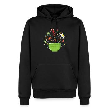 bol asiatique - Sweat à capuche Premium bio Homme - noir - Devant - Nico (187cm)