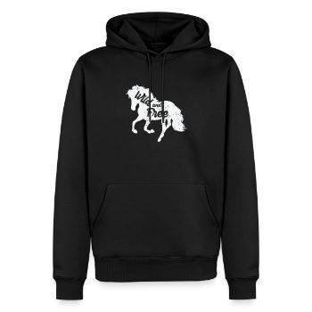 Horse "Wild and Free" - Men’s Premium Organic Hoodie - black - Front - Nico (187cm)
