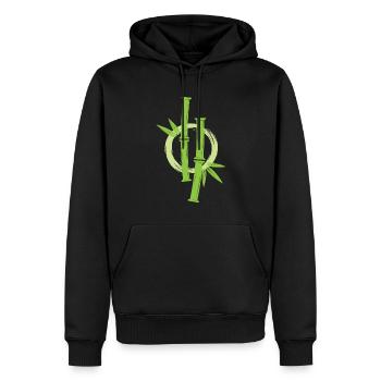 Cercle japonais Enso en bambou - Sweat à capuche Premium bio Homme - noir - Devant - Nico (187cm)