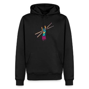 Schlagzeugstöcke Musik Drummer Drumsticks - Männer Premium Bio Hoodie - Schwarz - Vorne - Nico (187cm)