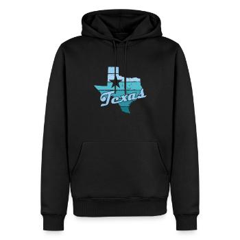 État américain du Texas - Sweat à capuche Premium bio Homme - noir - Devant - Nico (187cm)