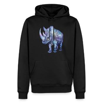 RHINOCÉROS - Sweat à capuche Premium bio Homme - noir - Devant - Nico (187cm)