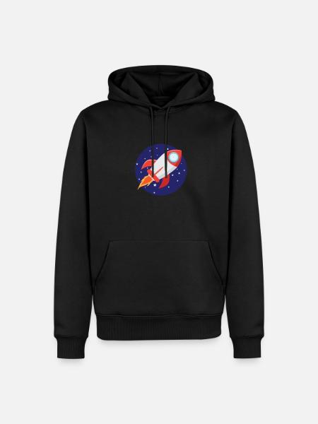 Fusée avec étoiles - Sweat à capuche Premium bio Homme - noir