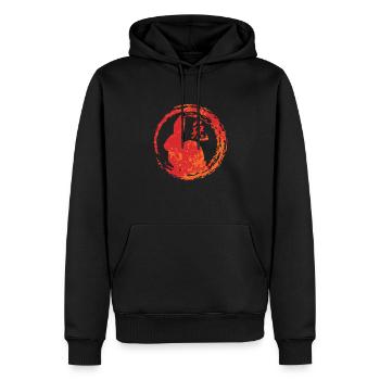Hare zodiaque chinois - Sweat à capuche Premium bio Homme - noir - Devant - Nico (187cm)