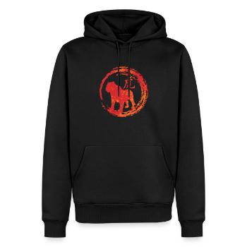 Zodiaque chinois tigre - Sweat à capuche Premium bio Homme - noir - Devant - Nico (187cm)