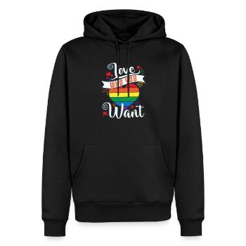 Liebe wen du willst - Männer Premium Bio Hoodie - Schwarz - Vorne - Nico (187cm)