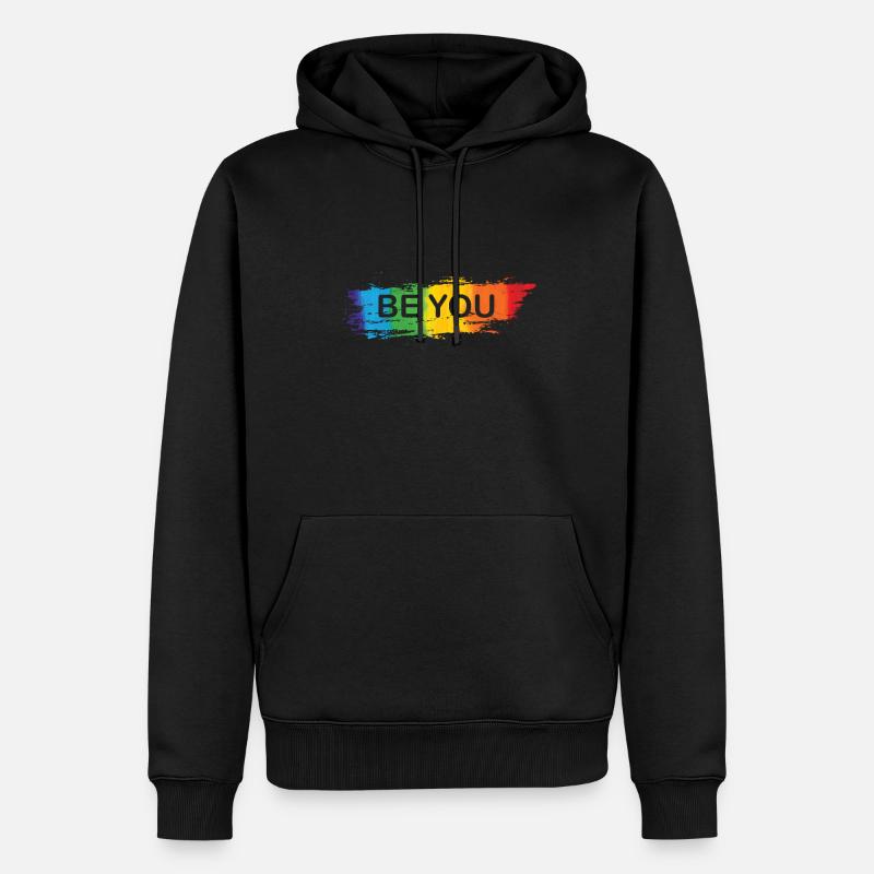 LGBT "Sei du selbst" - Männer Premium Bio Hoodie - Schwarz
