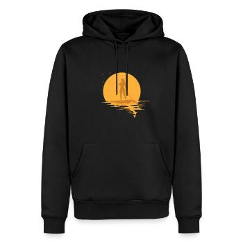Stand up paddle SUP coucher de soleil - Sweat à capuche Premium bio Homme - noir - Devant - Nico (187cm)