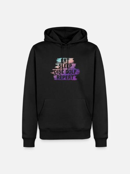 Eat Sleep Discgolf Repeat - Männer Premium Bio Hoodie - Schwarz