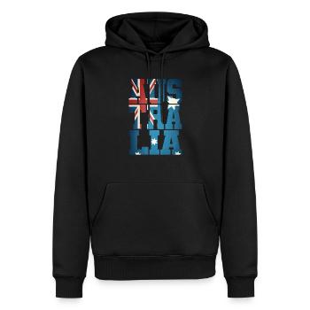 Australie avec drapeau - Sweat à capuche Premium bio Homme - noir - Devant - Nico (187cm)