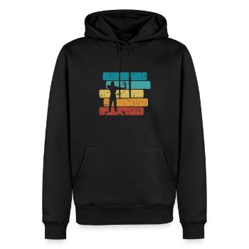 Tir à l'arc et flèches - Sweat à capuche Premium bio Homme - noir - Devant - Nico (187cm)