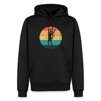 Hula-Hoop woman in training hullert - Men’s Premium Organic Hoodie - black - Front - Nico (187cm)