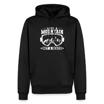 Snowboard Life’s A Mountain Not A Beach - Sweat à capuche Premium bio Homme - noir - Devant - Nico (187cm)
