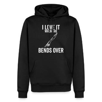 I Love It When She Bends Over - Men’s Premium Organic Hoodie - black - Front - Nico (187cm)