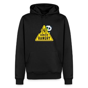 danger! A cute panda is hungry - Men’s Premium Organic Hoodie - black - Front - Nico (187cm)