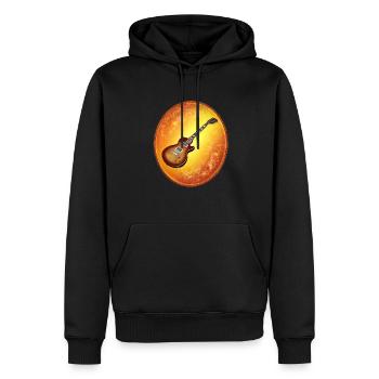 Guitare E - Sweat à capuche Premium bio Homme - noir - Devant - Nico (187cm)