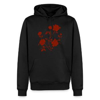 Flowers and Roses - Sweat à capuche Premium bio Homme - noir - Devant - Nico (187cm)