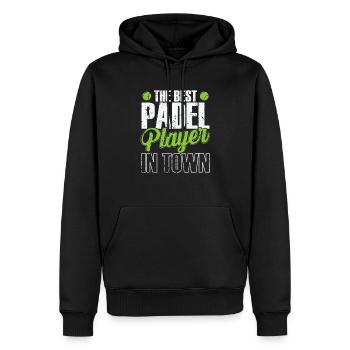 The Best Padel Player in Town Tennis Sport - Sweat à capuche Premium bio Homme - noir - Devant - Nico (187cm)