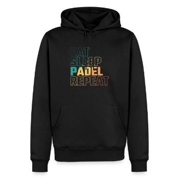 Eat Sleep Padel Repeat - Sweat à capuche Premium bio Homme - noir - Devant - Nico (187cm)