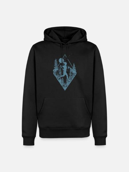 Trail dans la forêt - Sweat à capuche Premium bio Homme - noir